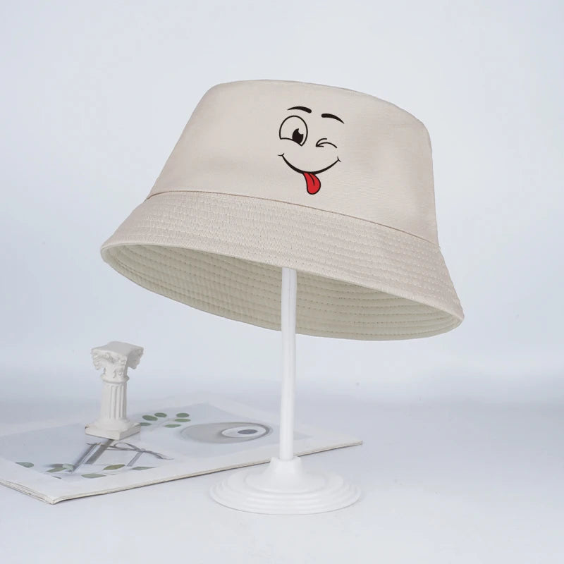 Funny-faced Fisherman's Hat for Children Ages 2–6: Breathable, Casual Sun Hat Perfect for Kids' Daily Outings and Playtime