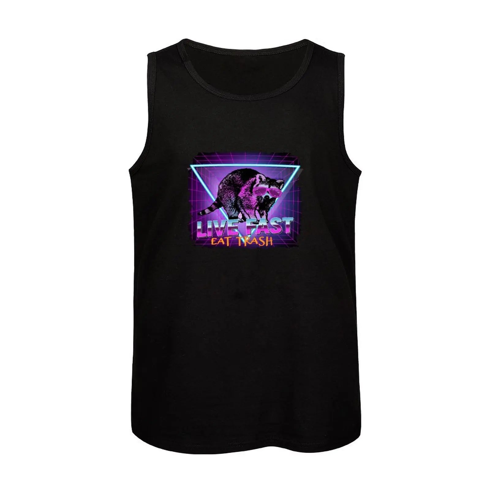 Raccoon Raccoons Live Fast Eat Trash Panda Funny Retro Gift Tank Top running shirt underwear T-shirts men