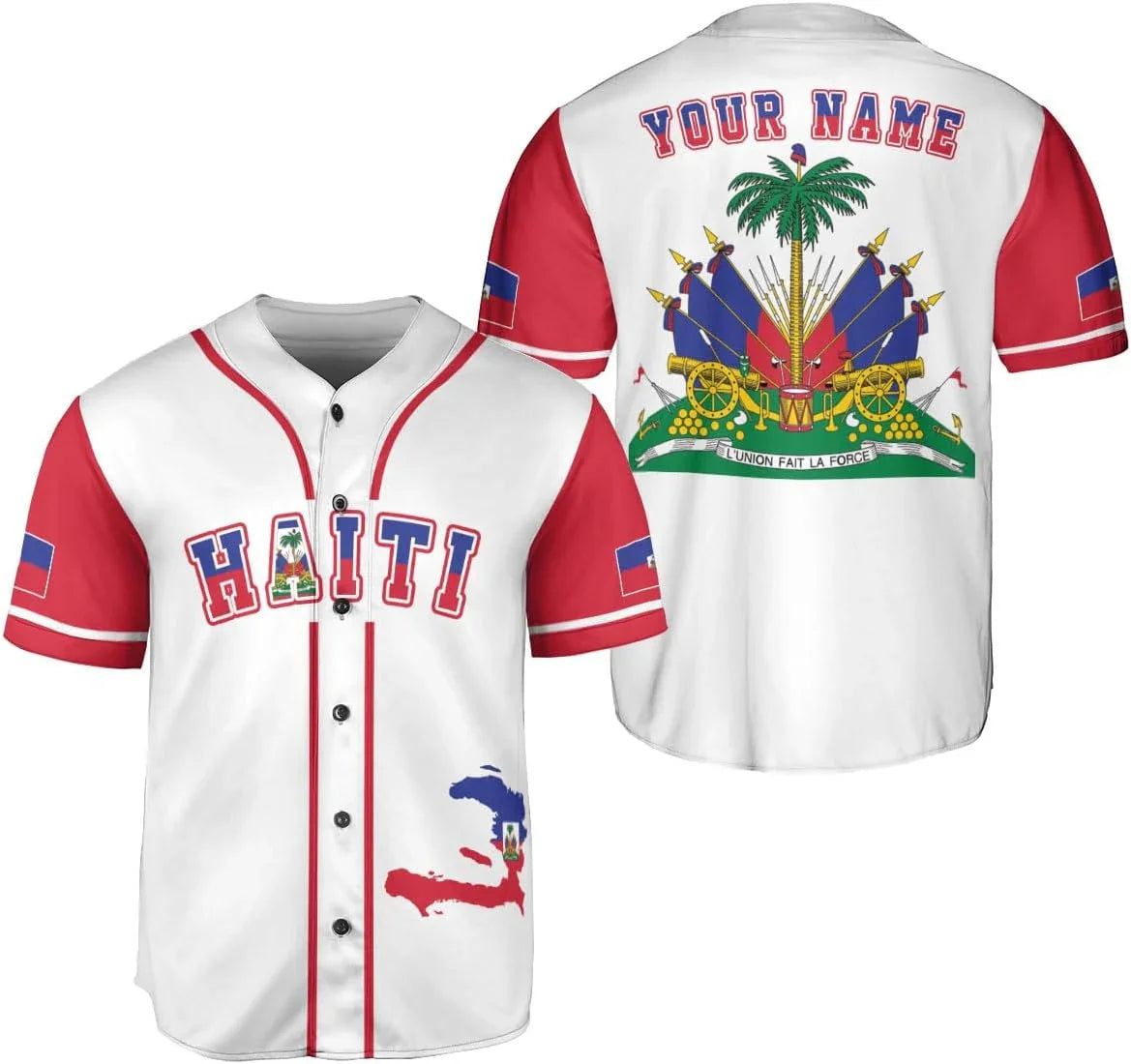 Personalized Name Haiti 3D Printed Summer Fashion Men's Baseball Jersey Unisex Street Hip Hop Baseball Shirt KZ24