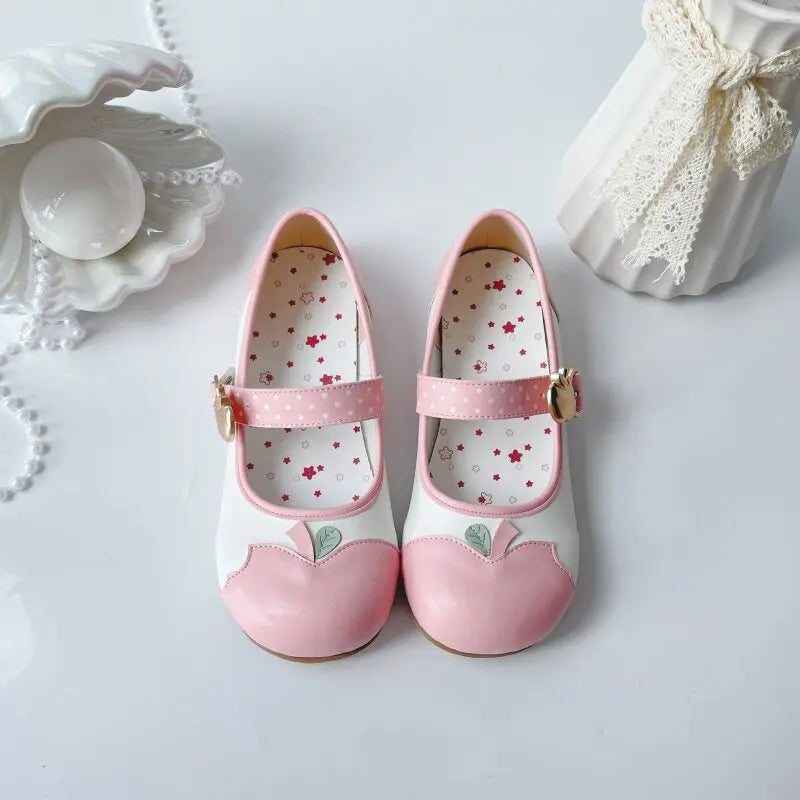 Original Japanese Lolita Mary Jane Shoes Summer New Kawaii Girls Round Head Low Heel Indoor Shoes Student Daughter Flat Shoes