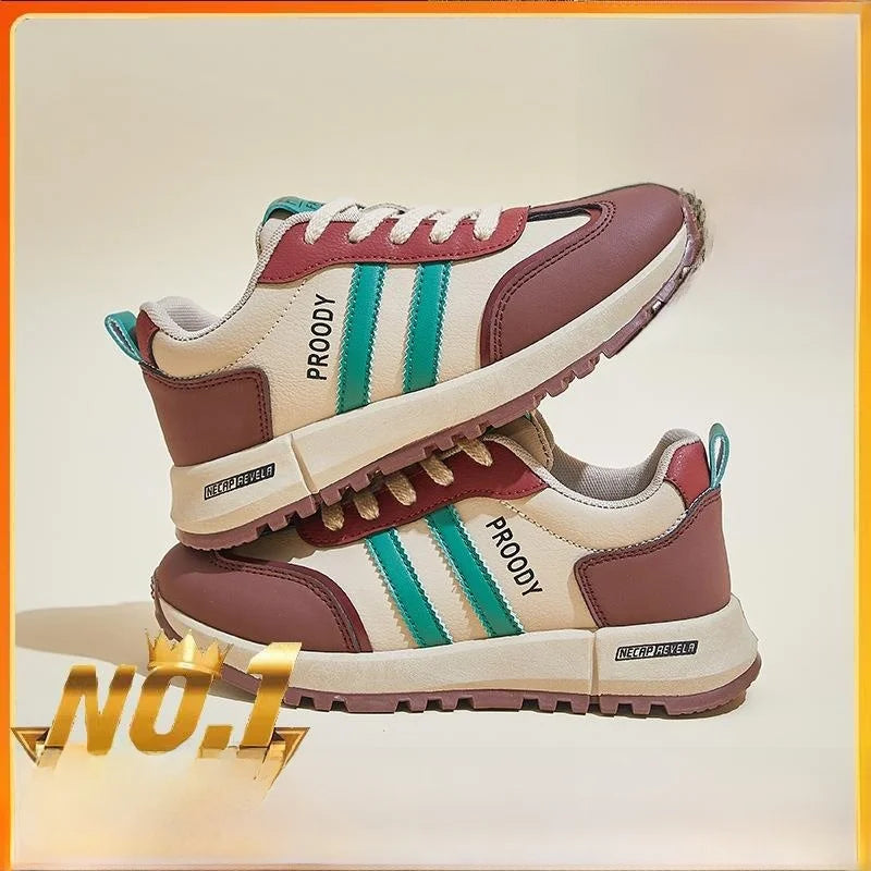 Color Block German Training Shoes Women's Spring 2025 New Dad Shoes Korean Style Versatile Ins Student Thick Bottom Casual Shoes