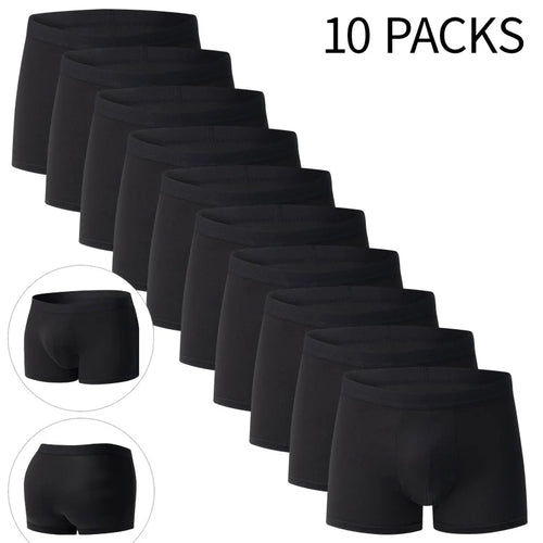 10/4-piece Set Of Men's Solid Color Casual Fashion Sports Underwear Boxer Shorts Comfortable Plus Size Base Shorts For Teenagers