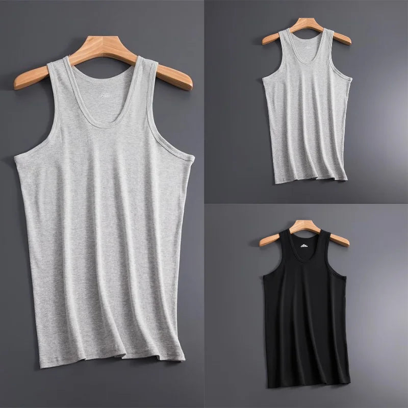 3Pcs Men Muscle Vests Cotton Mens Underwear Sleeveless Tank Top Solid Muscle Vest Undershirts Gymclothing Bodybuilding Tank Tops