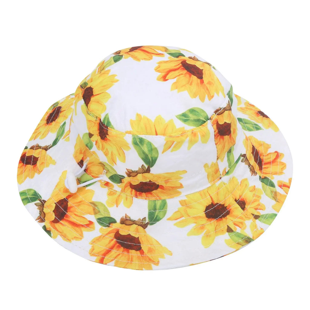 Baby Beach Sun Hat Breathable Fashionable Flower Pattern Children Outdoor Bucket Hat