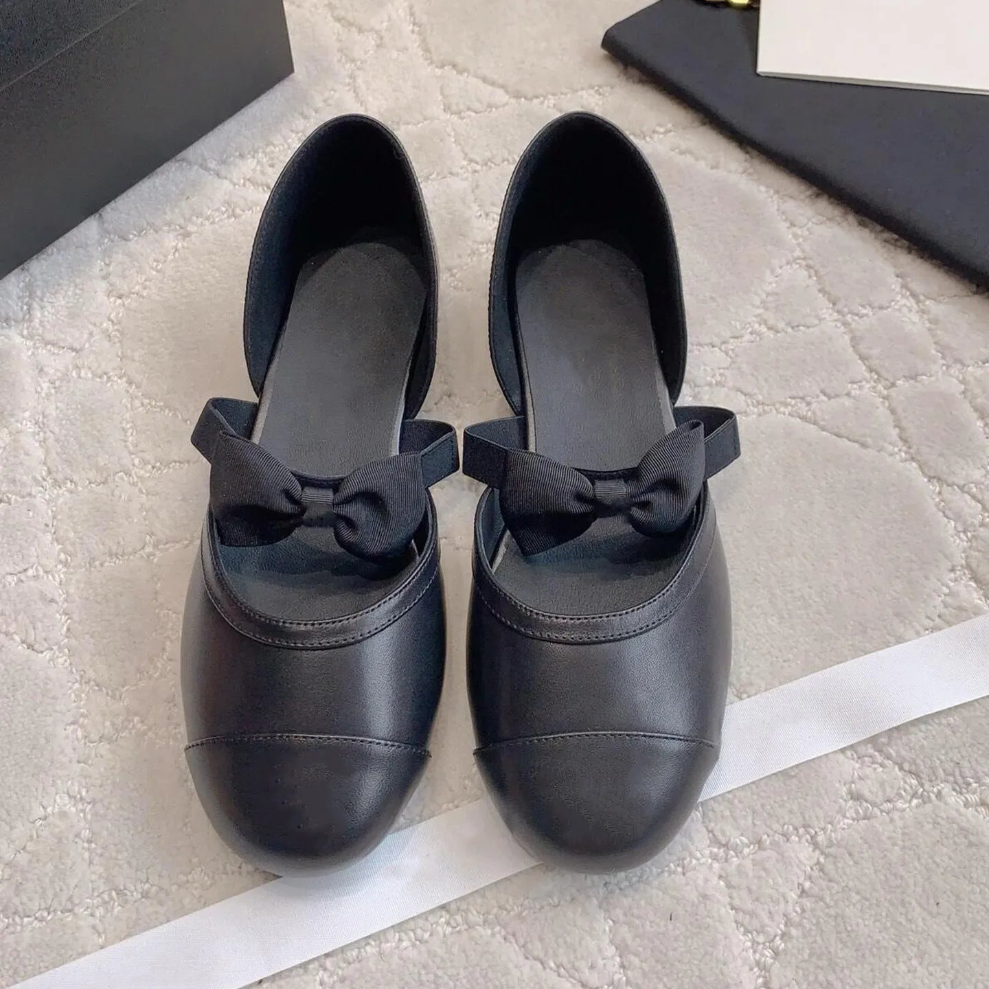 Bow Ballet Shoes 2026 New French Retro Shoes Women's Round Head Shallow Mouth Hollow Flat Shoes