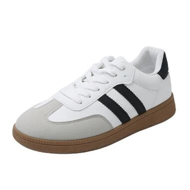 New Retro Round Head Soft Leather Shoes 2026 Spring Style Versatile Breathable Lightweight Agan Sports Shoes for Couples Sneaker
