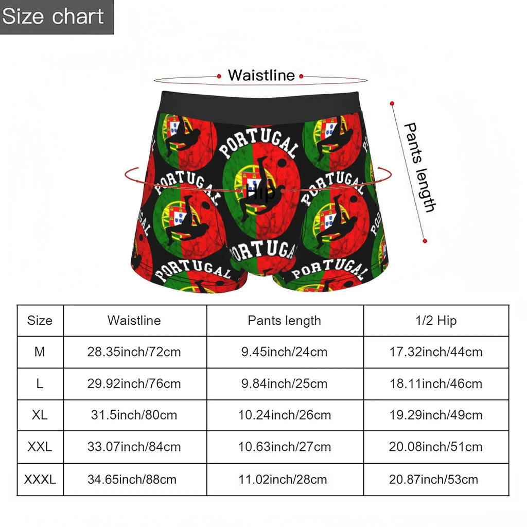 Portugal Soccer Futebol Portuguese Pride Portuguese Underpants Breathbale Panties Male Underwear Print Shorts Boxer Briefs