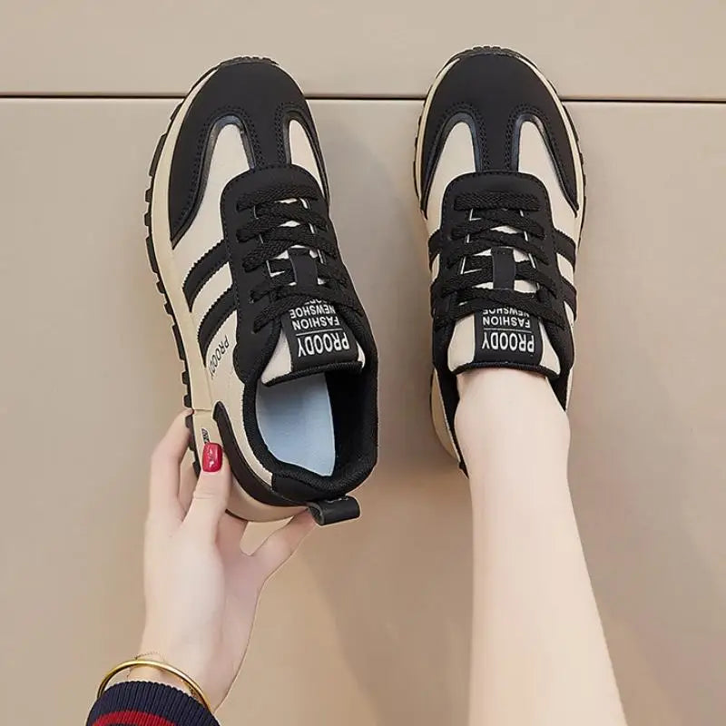Color Block German Training Shoes Women's Spring 2025 New Dad Shoes Korean Style Versatile Ins Student Thick Bottom Casual Shoes