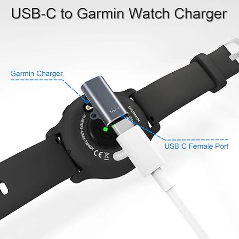 USB C 90 Degree Adapter,Garmin Watch Charger to USB C Cable Converter for Garmin Fenix 7 7S 7X 6S 6X 5 5S 5X,Forerunner 945 245