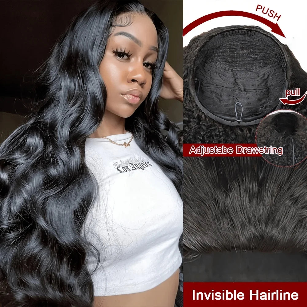 30 36 Inch Body Wave Human Hair Wig 13x6 HD Transparent Lace Frontal Wigs Brazilian Human Hair 200 Density Pre Plucked For Women